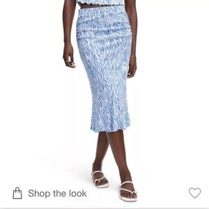 DVF X Target A-Line Sea Twig Blue Midi Skirt Diane von Furstenberg New M